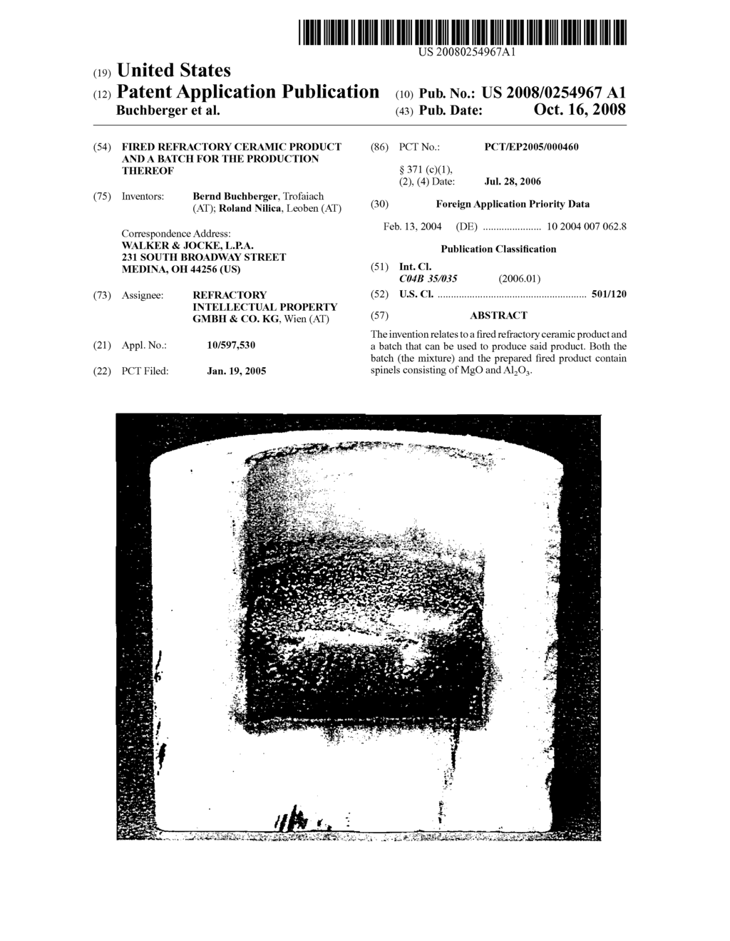 Fired Refractory Ceramic Product and a Batch for the Production Thereof - diagram, schematic, and image 01