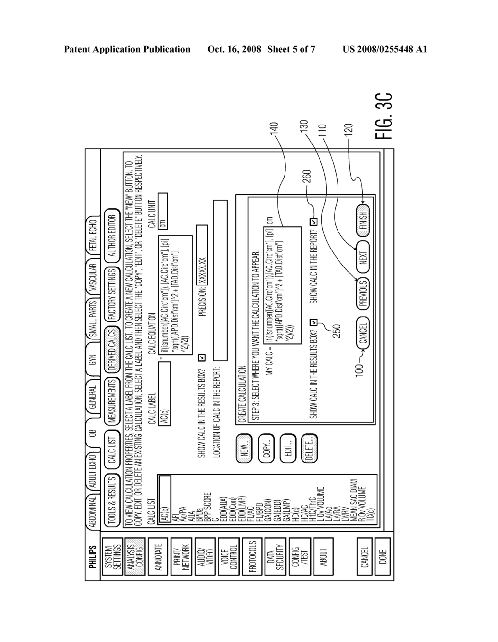 User Interface System and Method for Creating and Managing Ultrasound Measurement-Based Calculations in Ultrasound Imaging System - diagram, schematic, and image 06