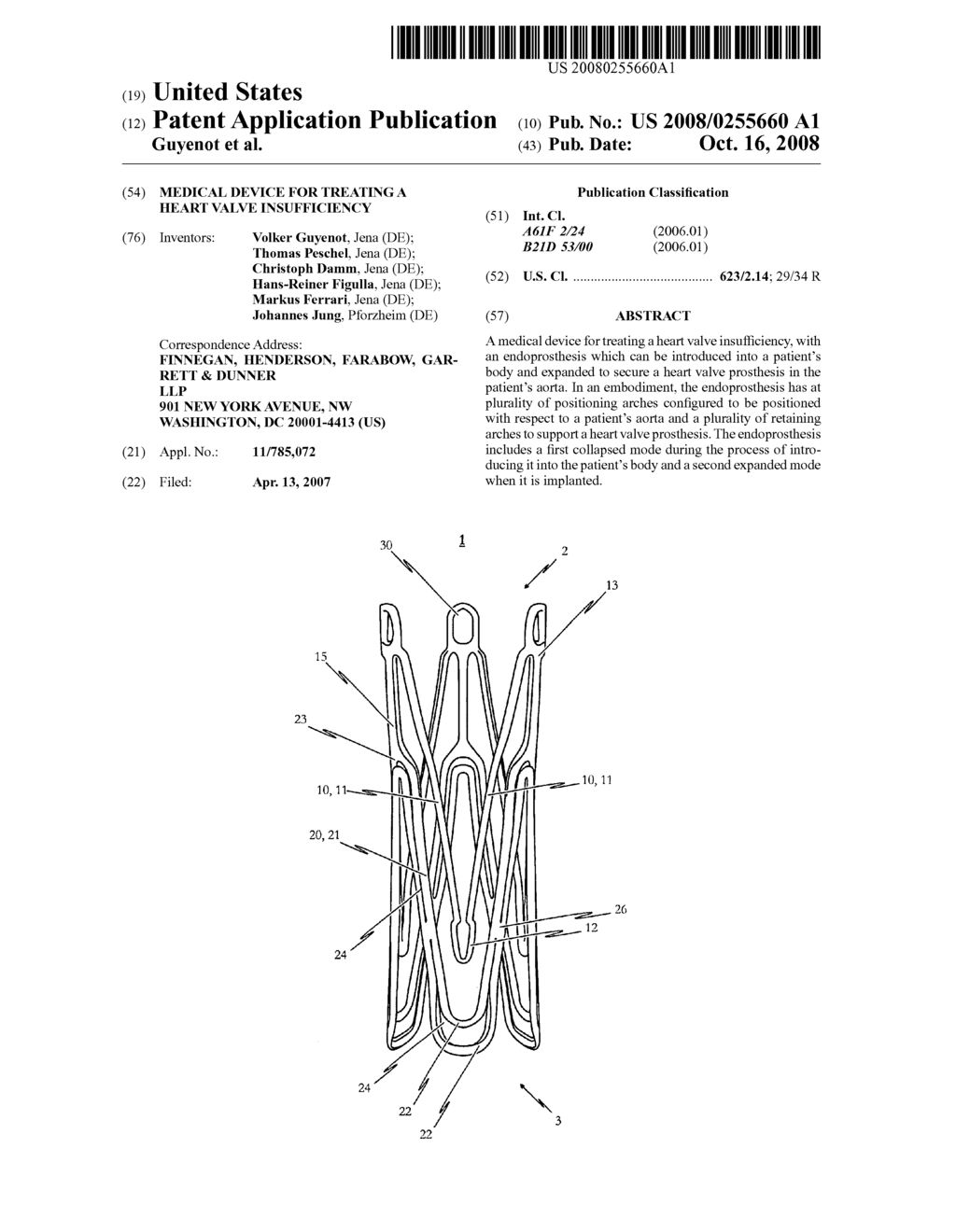 Medical device for treating a heart valve insufficiency - diagram, schematic, and image 01