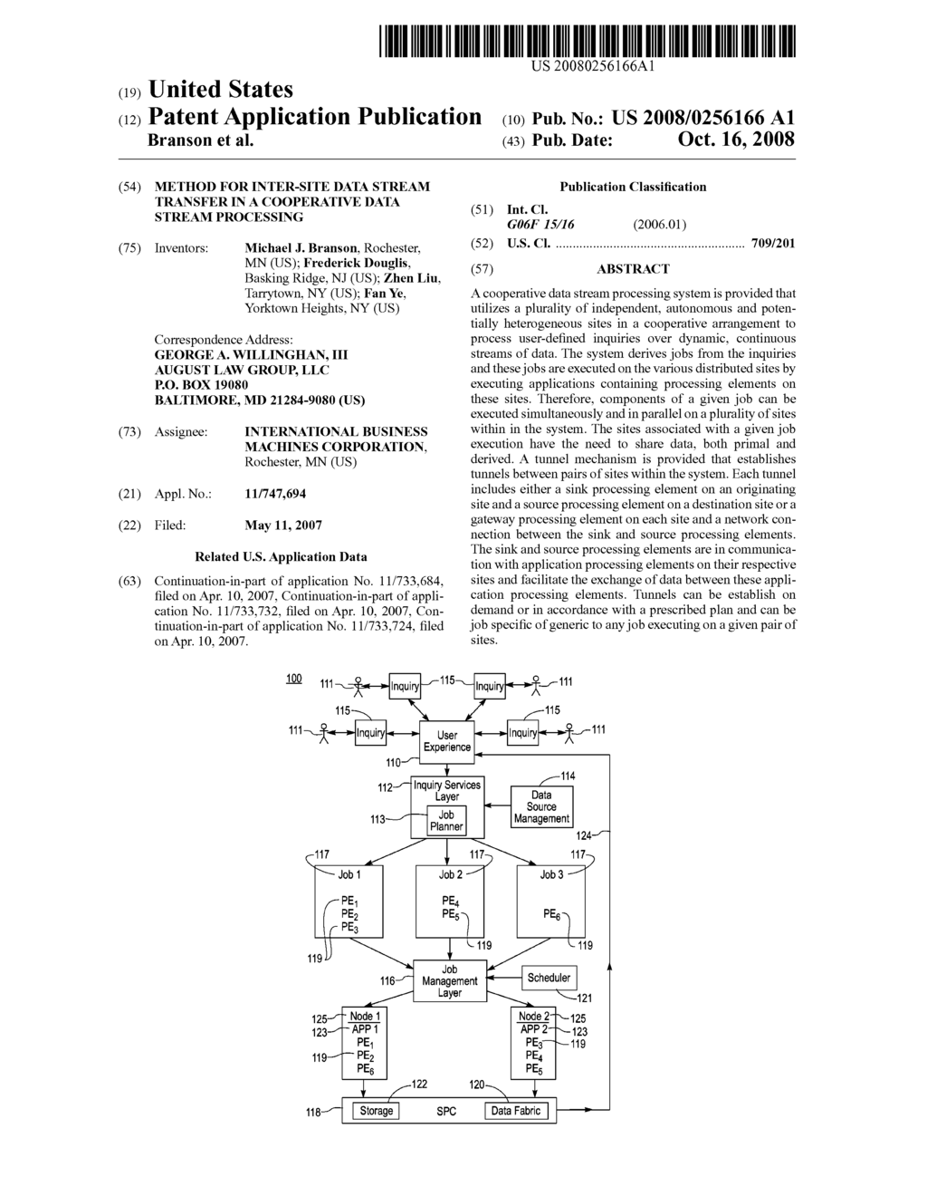 Method for Inter-Site Data Stream Transfer in a Cooperative Data Stream Processing - diagram, schematic, and image 01