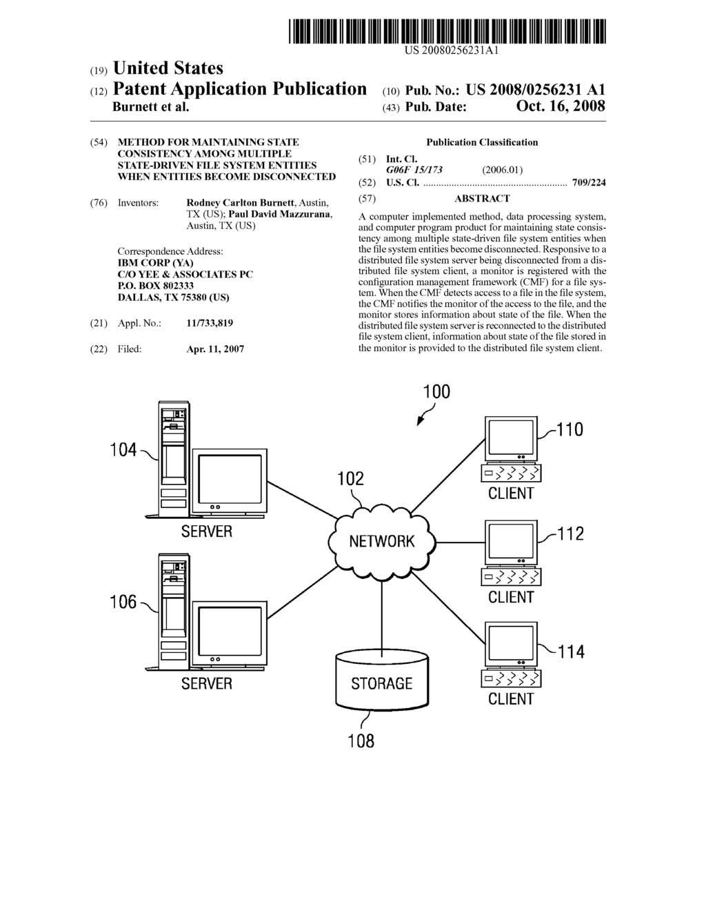 METHOD FOR MAINTAINING STATE CONSISTENCY AMONG MULTIPLE STATE-DRIVEN FILE SYSTEM ENTITIES WHEN ENTITIES BECOME DISCONNECTED - diagram, schematic, and image 01