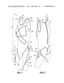 Swimsuit having compression panels diagram and image