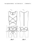 Swimsuit having compression panels diagram and image