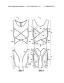 Swimsuit having compression panels diagram and image