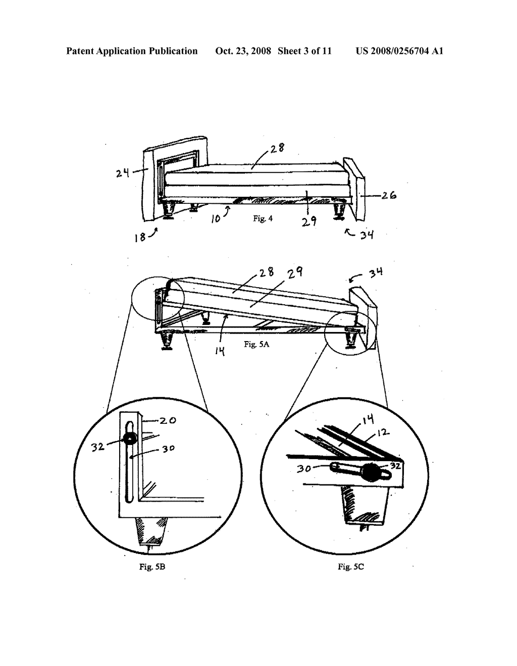 Adjustable angle bed frame - diagram, schematic, and image 04