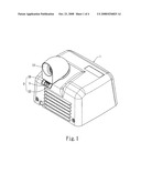 Hand dryer with visible light indicated sensing area diagram and image