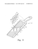 Mandoline with adjustable cutting depth diagram and image