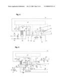 Tempering system, device with tempering system, and process for tempering a device and for producing the device diagram and image