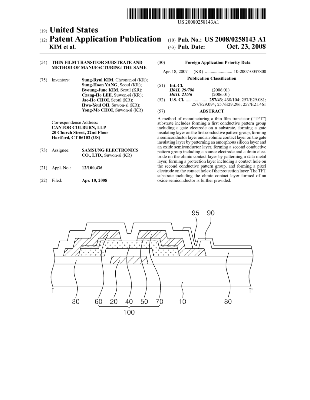 THIN FILM TRANSITOR SUBSTRATE AND METHOD OF MANUFACTURING THE SAME - diagram, schematic, and image 01