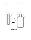 Integrally blow-moulded bag-in-container comprising an inner layer and an outer layer comprising energy absorbing additives, and preform for making it diagram and image