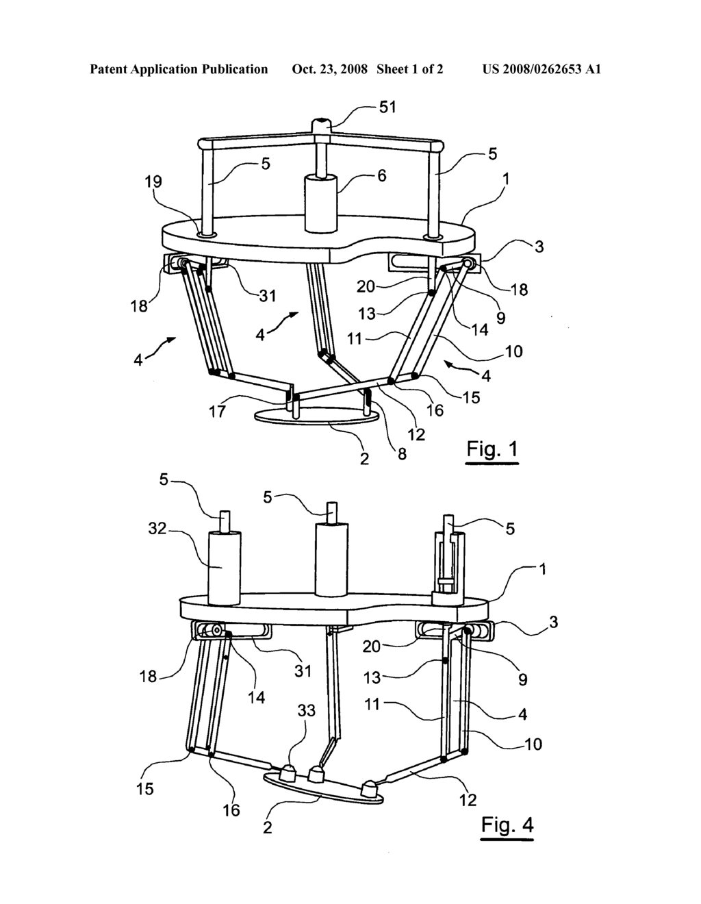 Parallel Robot Comprising Assembly for Moving a Mobile Element Composed of Two Subassemblies - diagram, schematic, and image 02