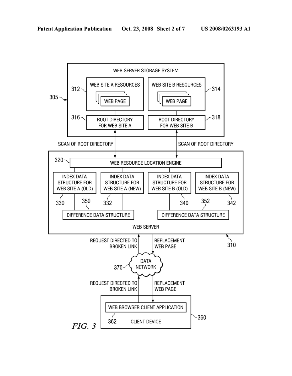 System and Method for Automatically Providing a Web Resource for a Broken Web Link - diagram, schematic, and image 03