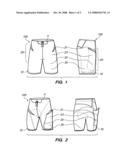 Lower body garments with secured tunnel pocket system diagram and image