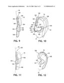 Clip-style hearing protector diagram and image