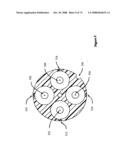 High performance support-separators for communications cables supporting low voltage and wireless fidelity applications and providing shielding for minimizing alien crosstalk diagram and image