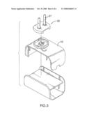 Securing device for a power supply adapter diagram and image