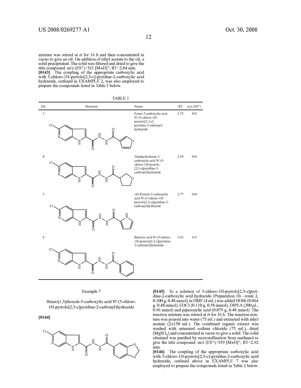 Pyrrolopyridine-2-Carboxylic Acid Hydrazides - diagram, schematic, and image 24