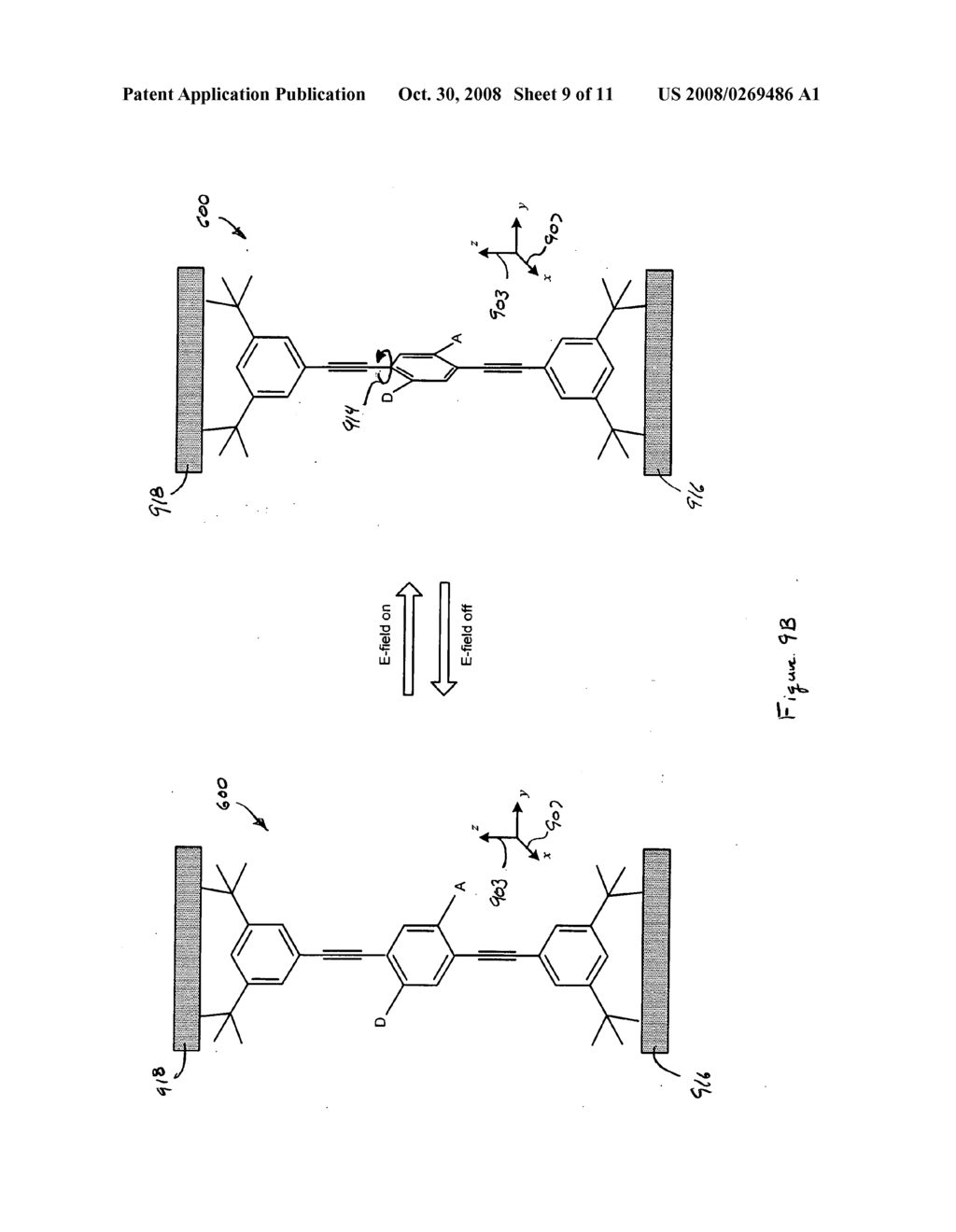 Reconfigurable molecules and molecular switches, sensors, and dyes employing the same - diagram, schematic, and image 10