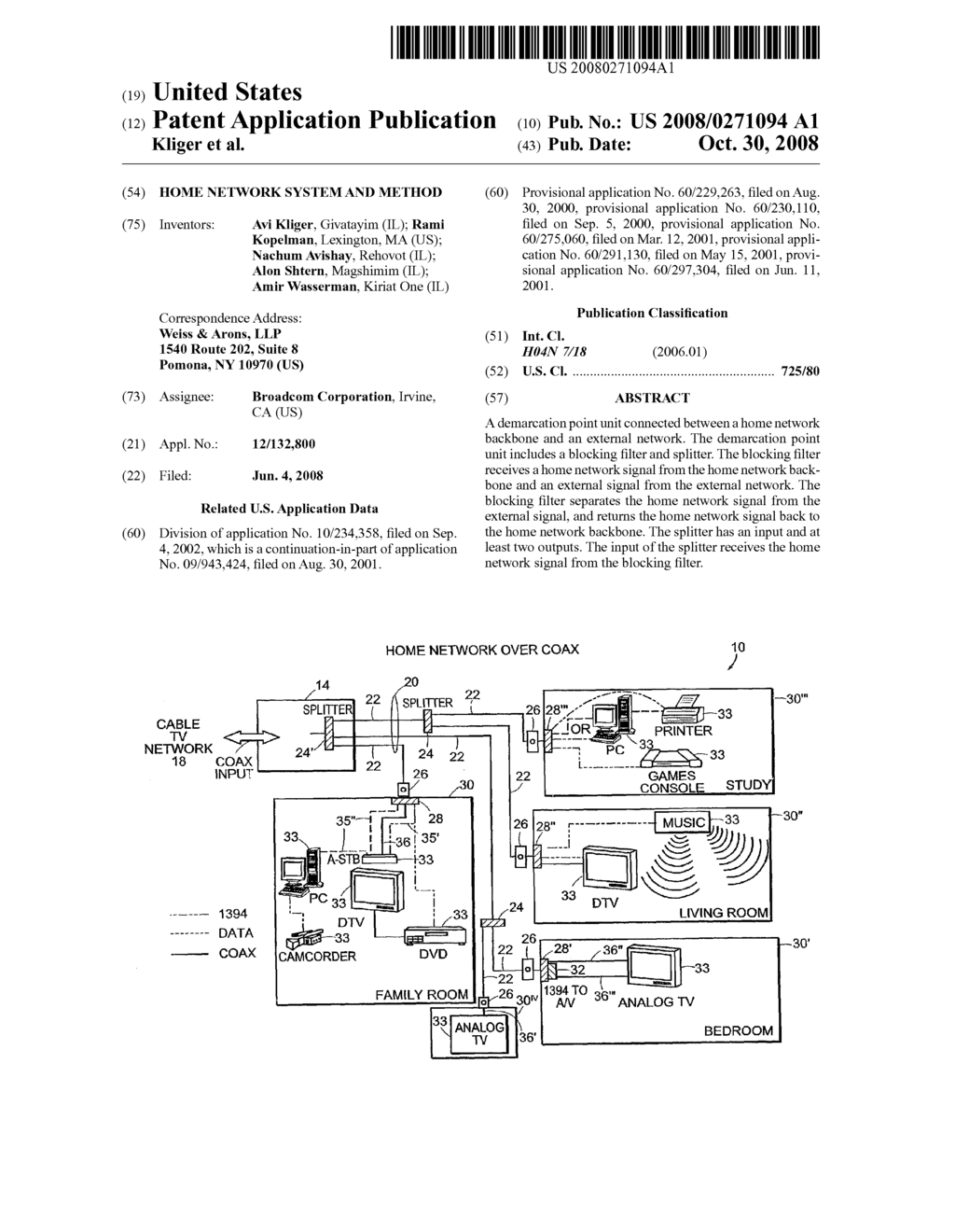 HOME NETWORK SYSTEM AND METHOD - diagram, schematic, and image 01