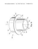 Barrier structure and nozzle device for use in tools used to process microelectronic workpieces with one or more treatment fluids diagram and image