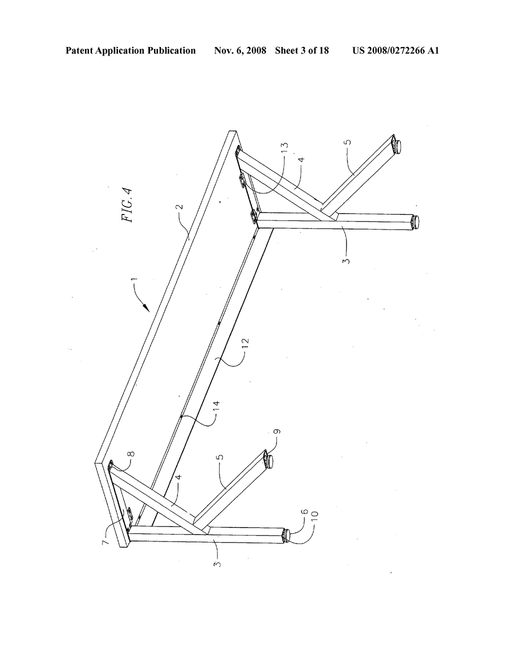 High capacity work table having K-shaped legs for improved stability - diagram, schematic, and image 04