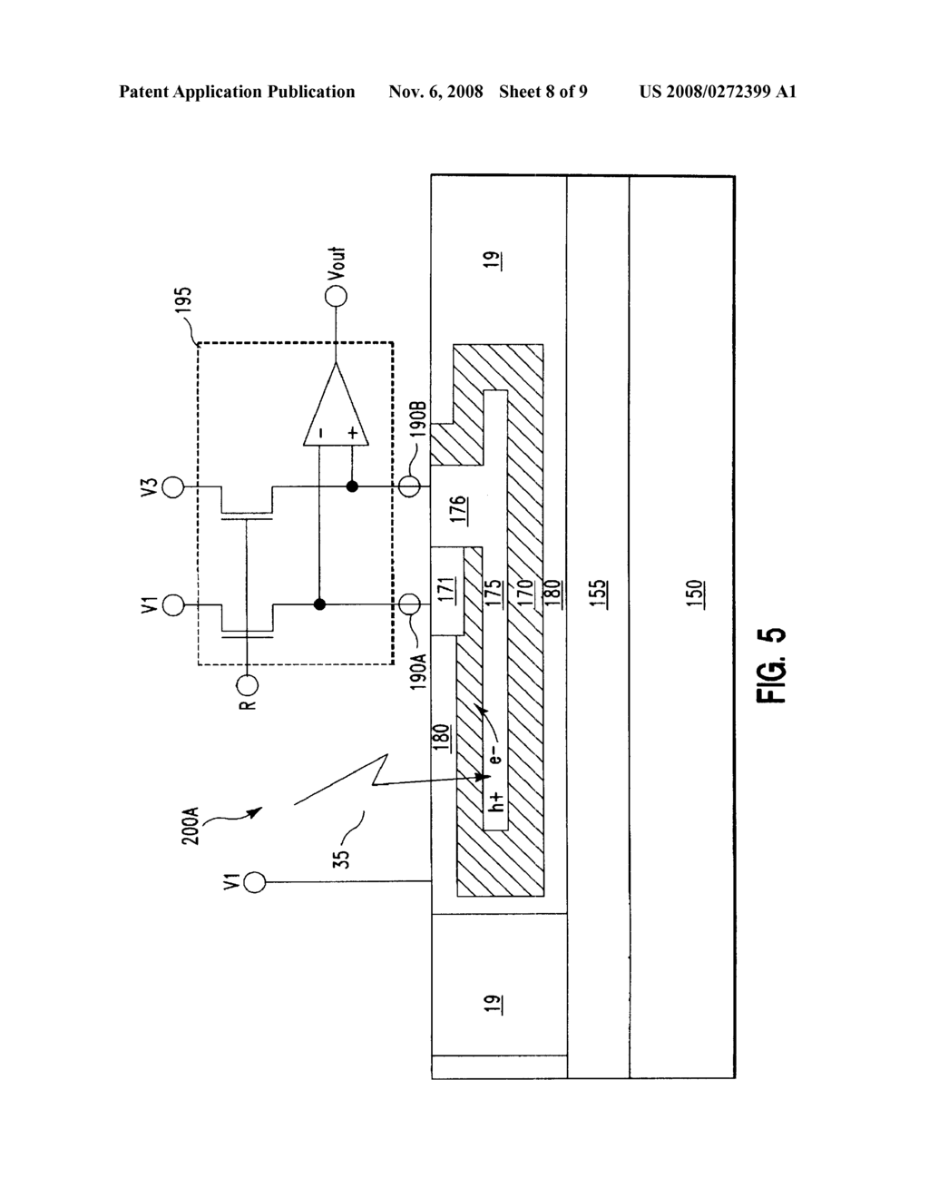 PIXEL SENSOR CELL FOR COLLECTING ELECTRONS AND HOLES - diagram, schematic, and image 09