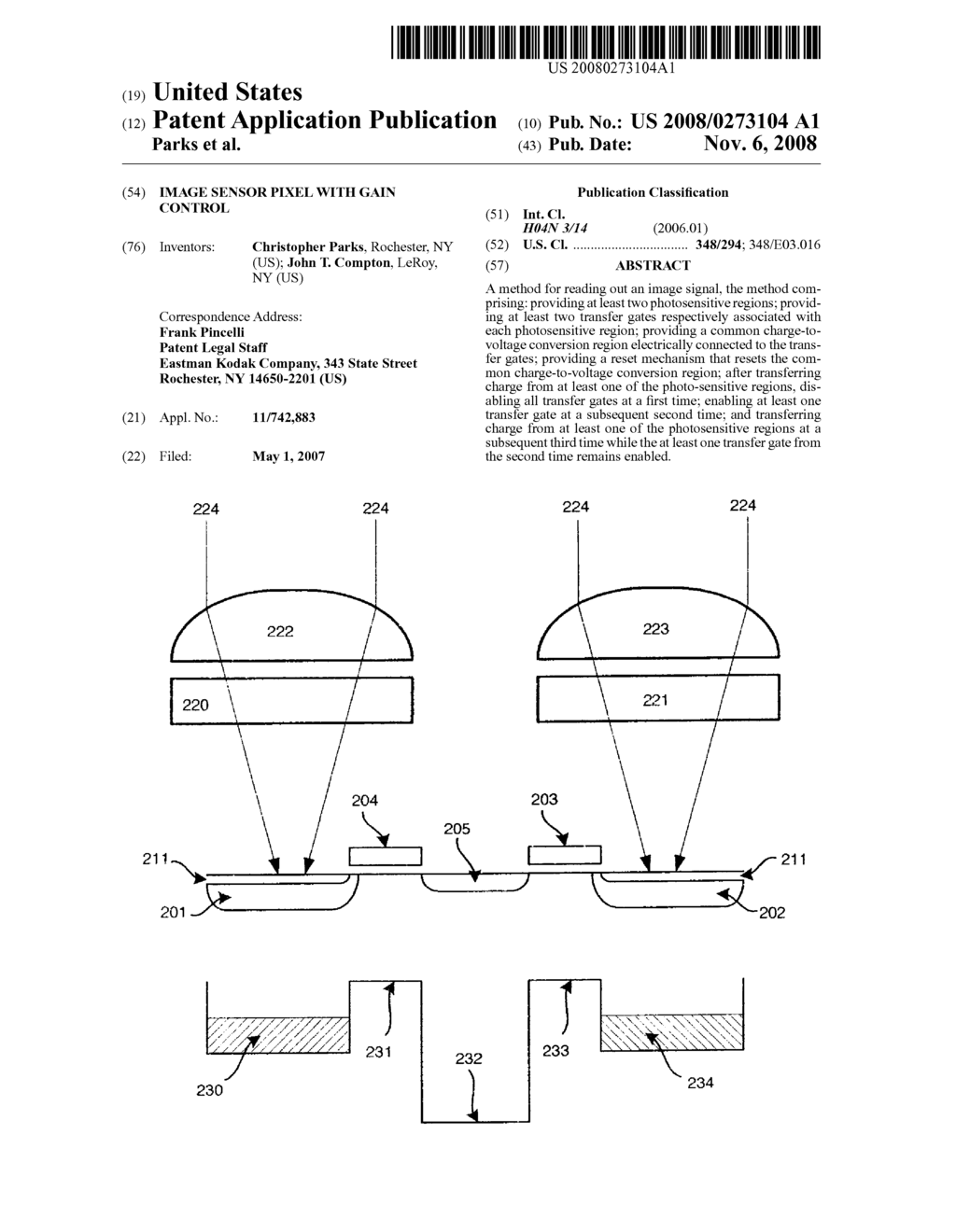 IMAGE SENSOR PIXEL WITH GAIN CONTROL - diagram, schematic, and image 01