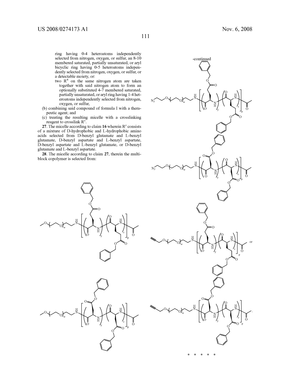 HYBRID BLOCK COPOLYMER MICELLES WITH MIXED STEREOCHEMISTRY FOR ENCAPSULATION OF HYDROPHOBIC AGENTS - diagram, schematic, and image 125