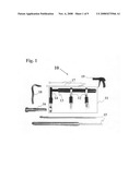 Femoral hip stem explant system diagram and image