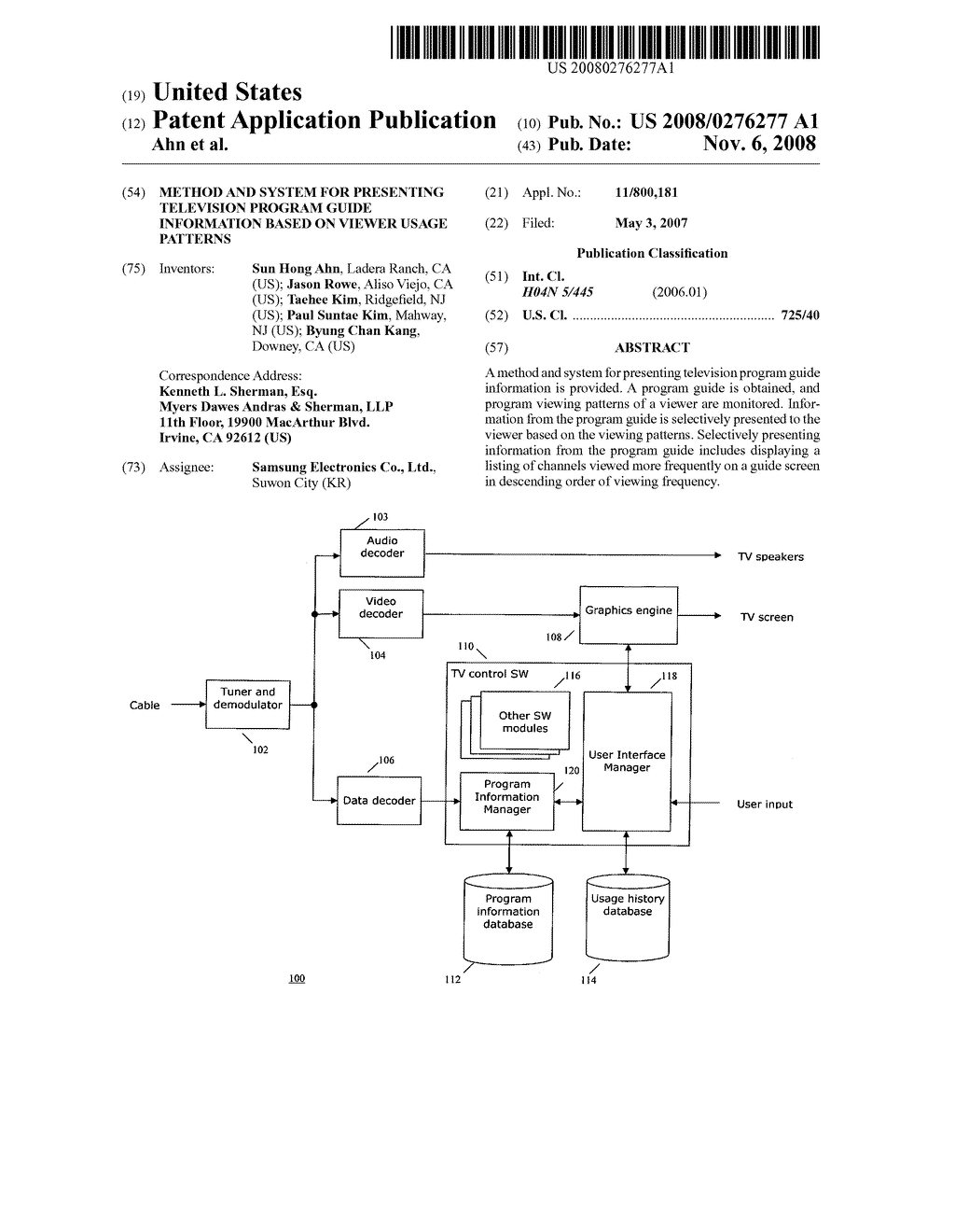 Method and system for presenting television program guide information based on viewer usage patterns - diagram, schematic, and image 01