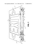 Exit signs with and without emergency lighting diagram and image