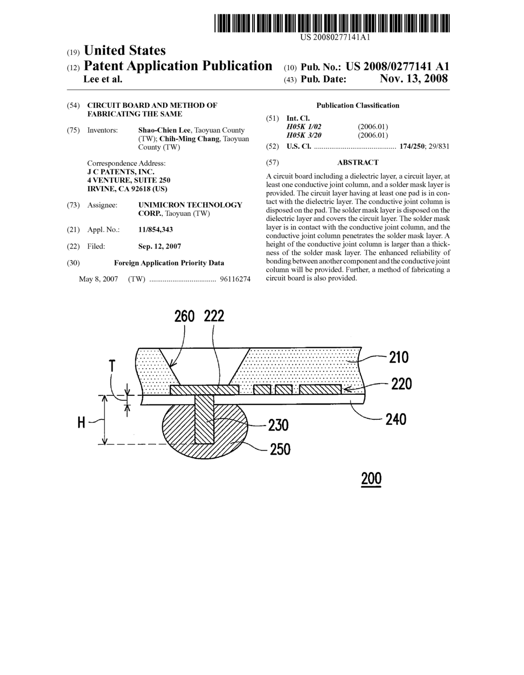 CIRCUIT BOARD AND METHOD OF FABRICATING THE SAME - diagram, schematic, and image 01