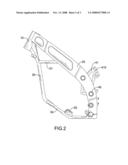 Reinforced motorcycle frame diagram and image