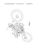 Reinforced motorcycle frame diagram and image