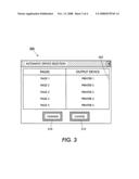 Multiple output devices with rules-based sub-job device selection diagram and image