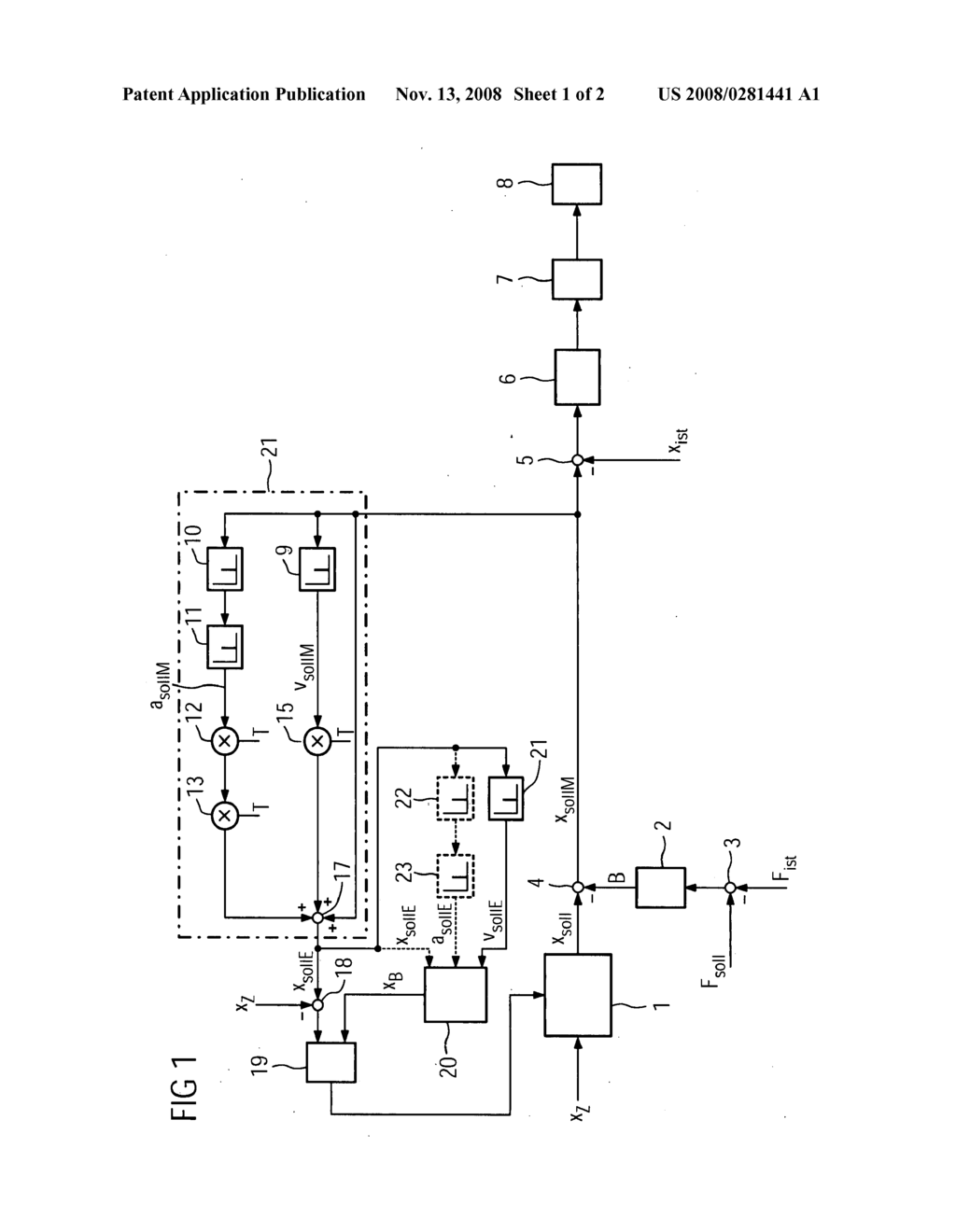 Method and Facility for Positioning an Element of a Machine - diagram, schematic, and image 02