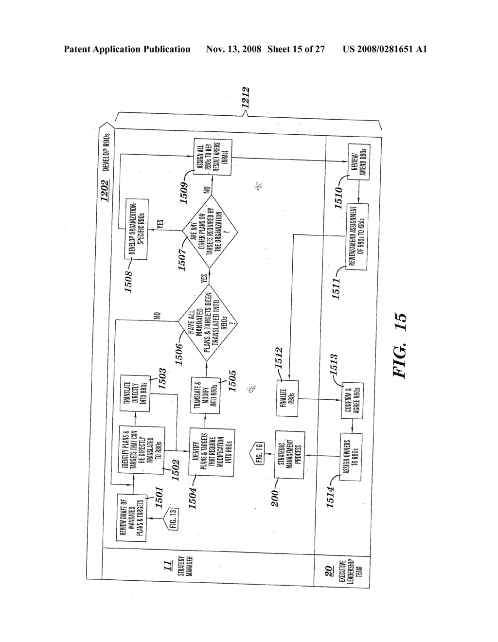 METHOD AND SYSTEM FOR MANAGING A STRATEGIC PLAN VIA DEFINING AND ALIGNING STRATEGIC PLAN ELEMENTS - diagram, schematic, and image 16