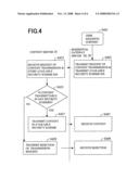 Information processing apparatus, program and method for transmitting content in security scheme according to license policy diagram and image