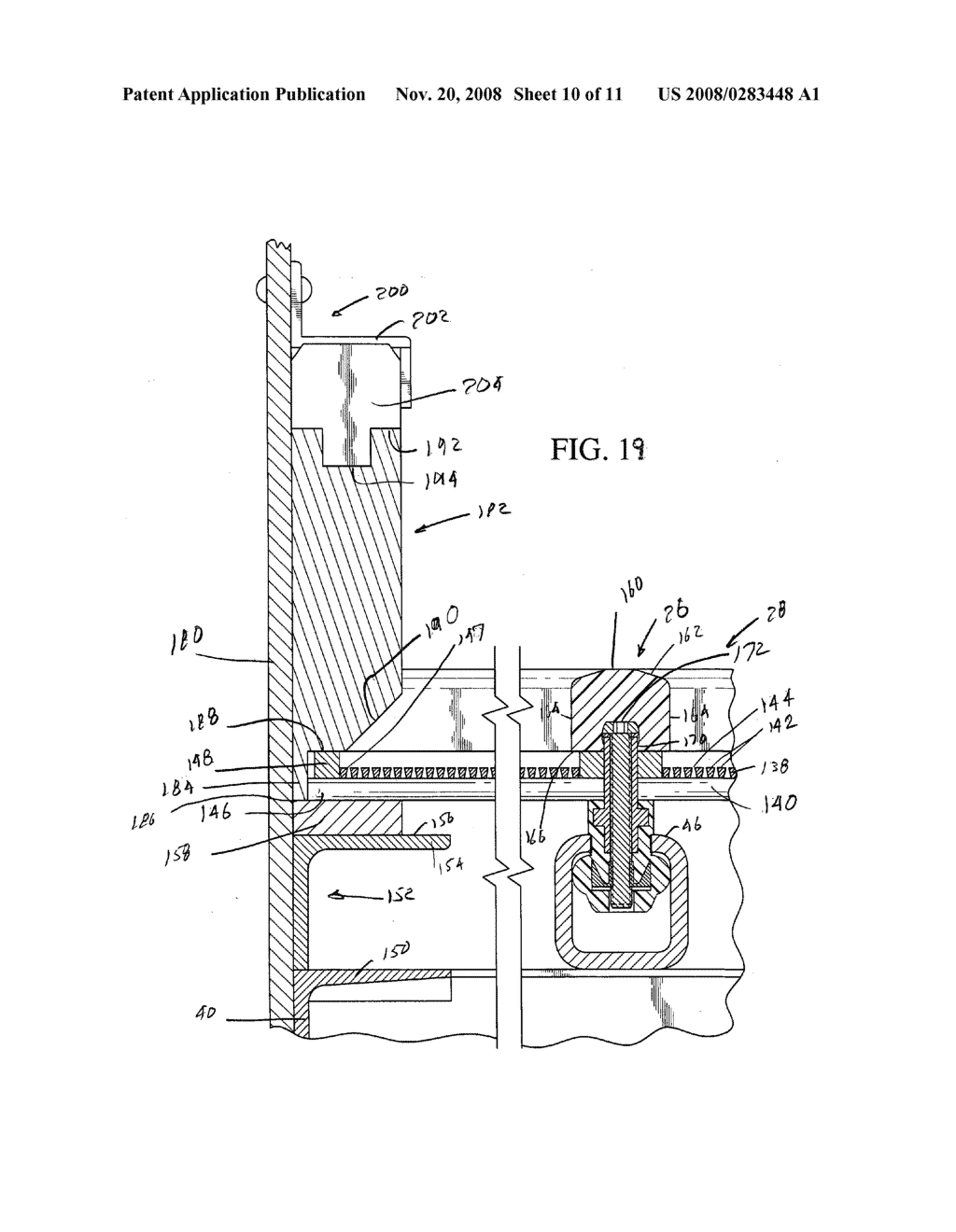 Snap lock separatory panel and retainer system - diagram, schematic, and image 11