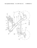 Retractable frame structure of a baby stroller diagram and image