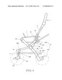 Retractable frame structure of a baby stroller diagram and image