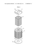 Motor having rivetless rotor core diagram and image