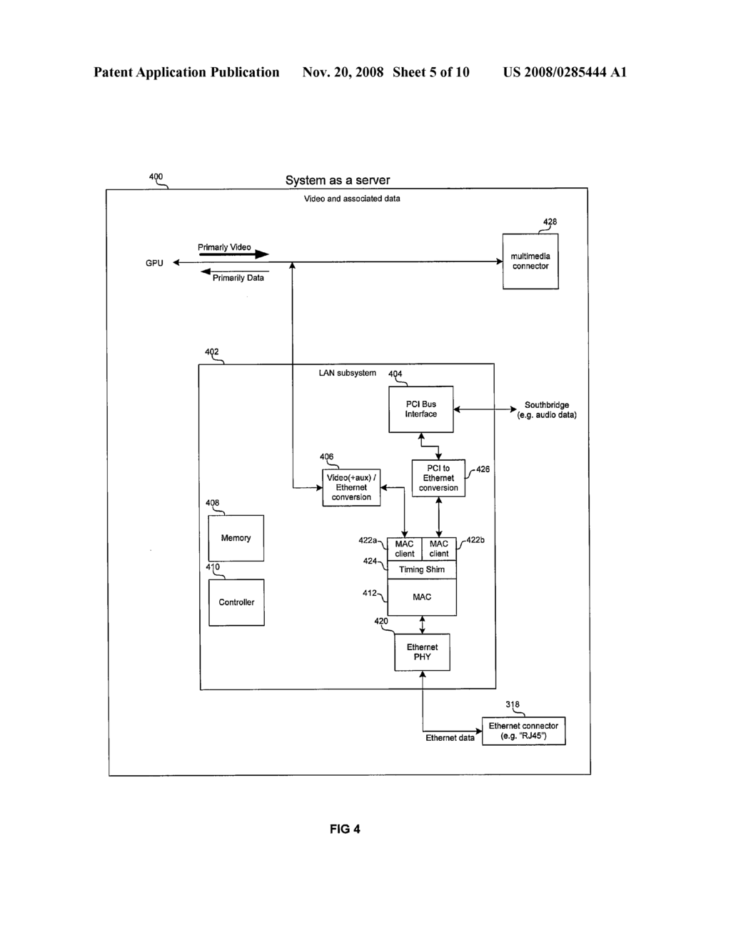 METHOD AND SYSTEM FOR MANAGING MULTIMEDIA TRAFFIC OVER ETHERNET - diagram, schematic, and image 06