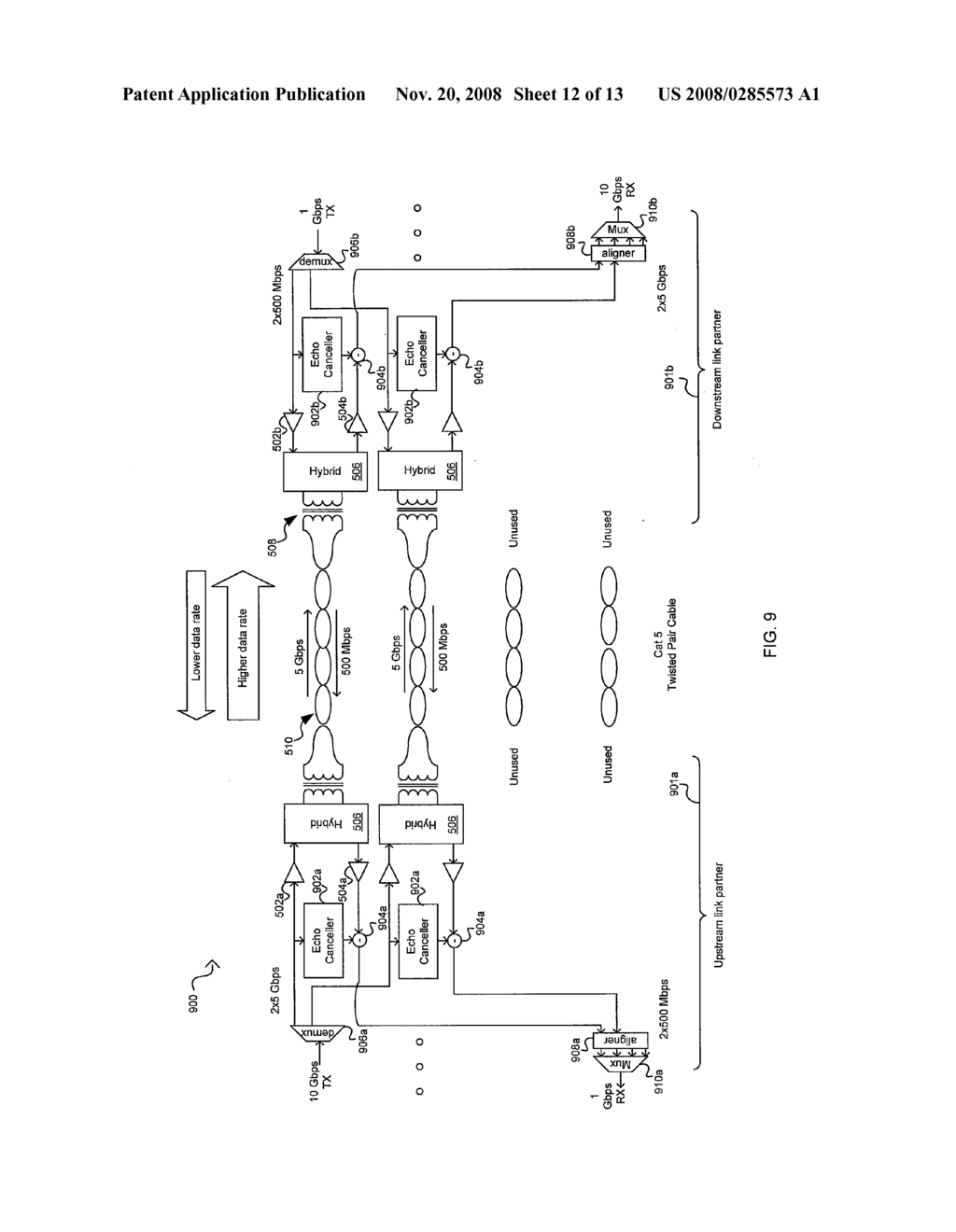 METHOD AND SYSTEM FOR AN ASYMMETRIC PHY OPERATION FOR ETHERNET A/V BRIDGING AND ETHERNET A/V BRIDGING EXTENSIONS - diagram, schematic, and image 13