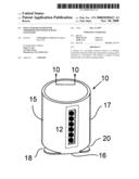 Insulated retainer with thermometer for beverage container diagram and image