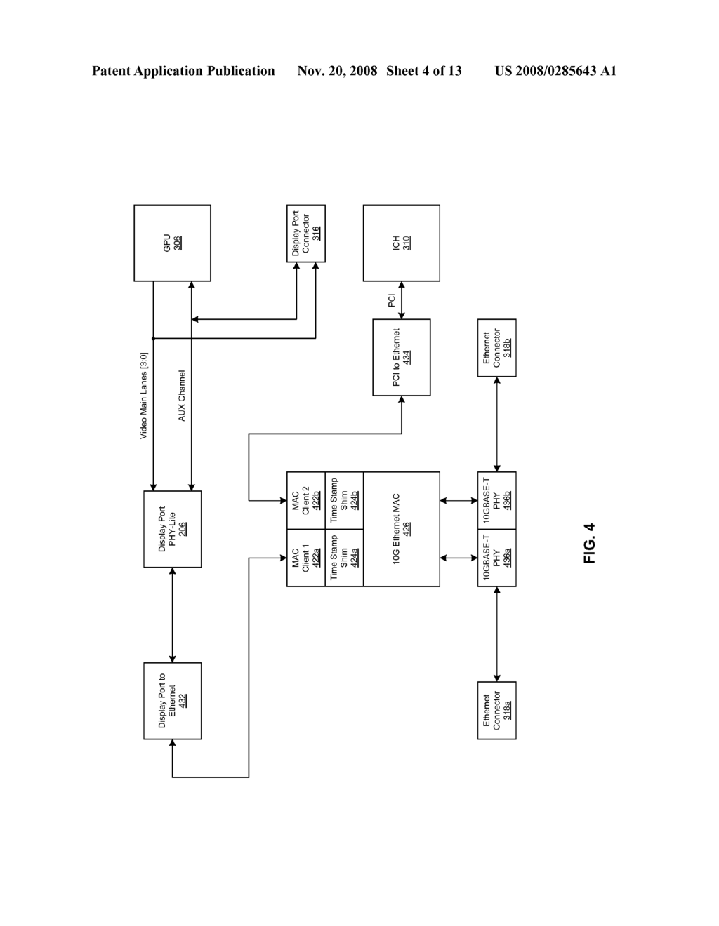 METHOD AND SYSTEM FOR TRANSFORMING UNCOMPRESSED VIDEO TRAFFIC TO NETWORK-AWARE ETHERNET TRAFFIC WITH A/V BRIDGING CAPABILITIES AND A/V BRIDGING EXTENSIONS - diagram, schematic, and image 05