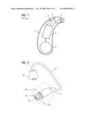 Earpiece for a hearing device with bayonet fitting diagram and image
