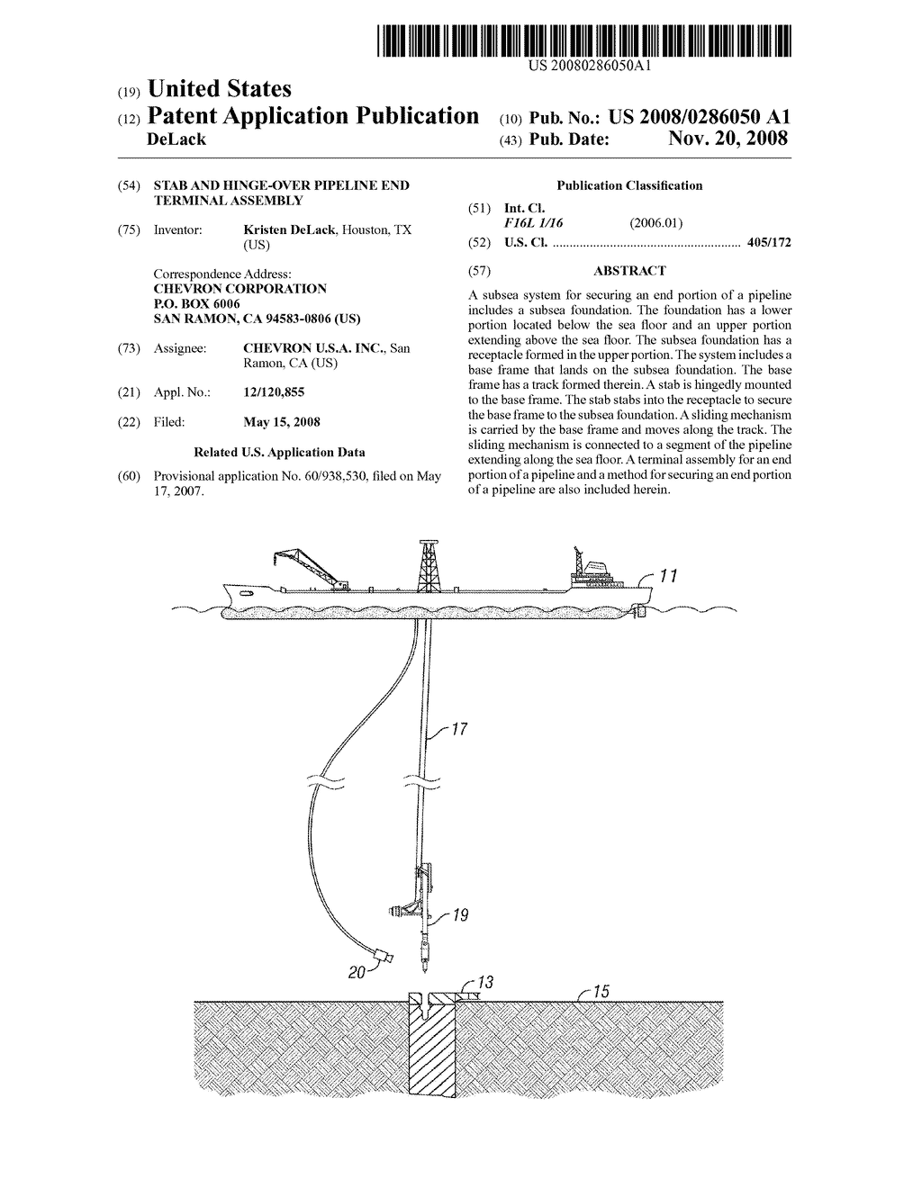 STAB AND HINGE-OVER PIPELINE END TERMINAL ASSEMBLY - diagram, schematic, and image 01