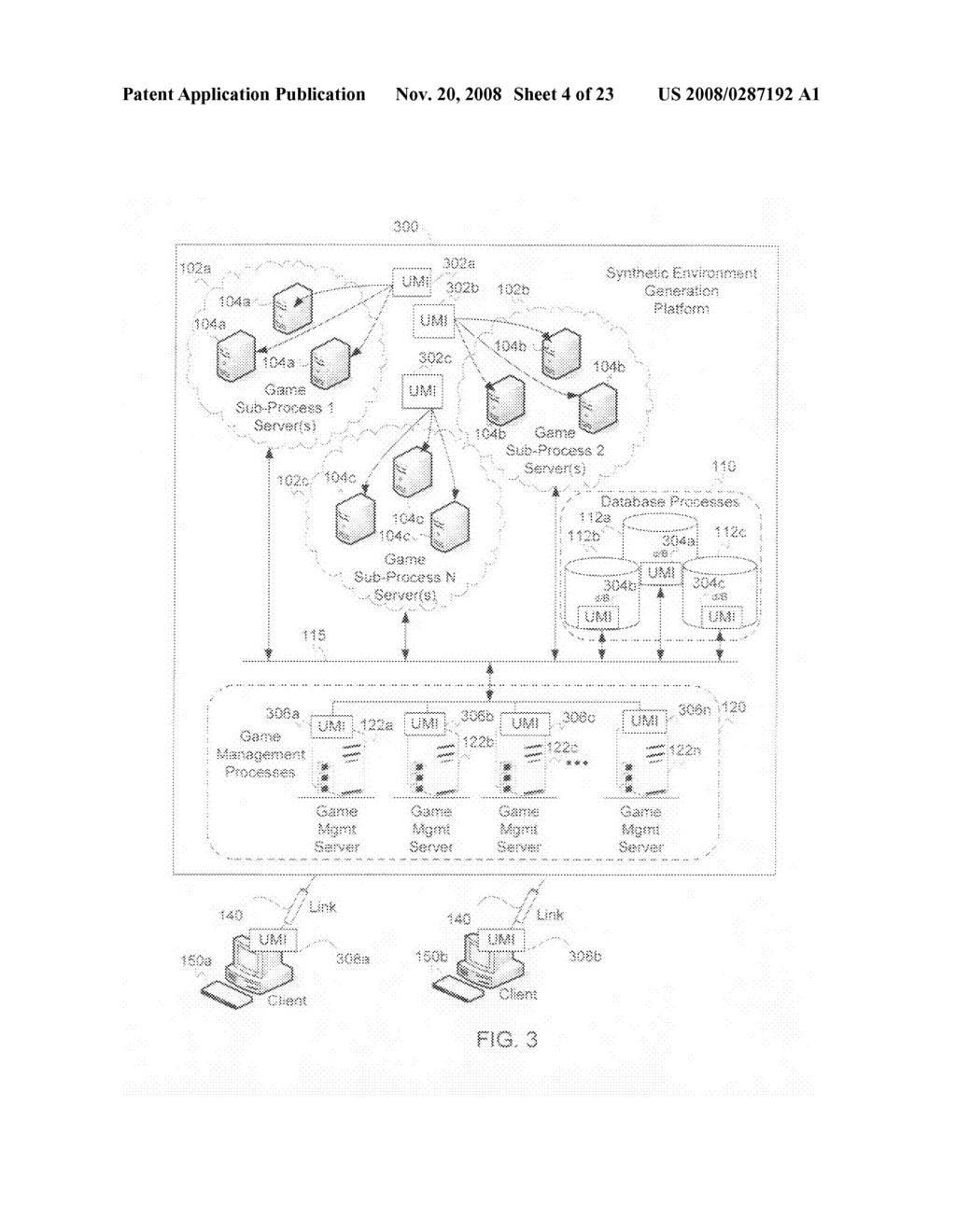 Distributed network architecture for introducing dynamic content into a synthetic environment - diagram, schematic, and image 05