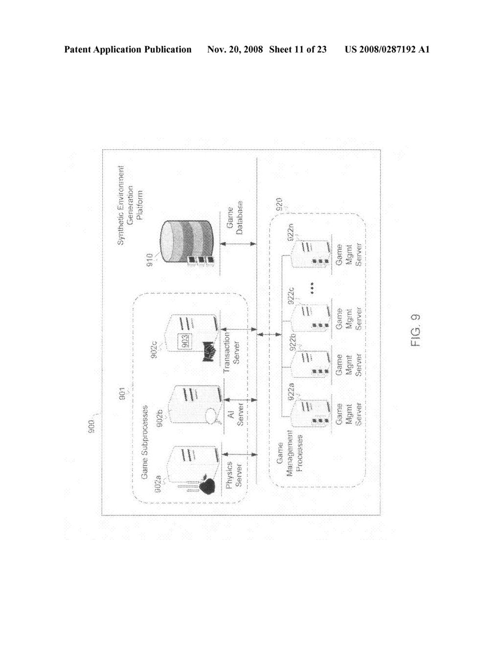 Distributed network architecture for introducing dynamic content into a synthetic environment - diagram, schematic, and image 12